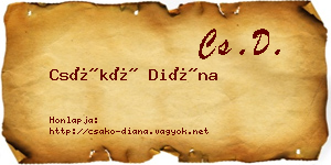 Csákó Diána névjegykártya